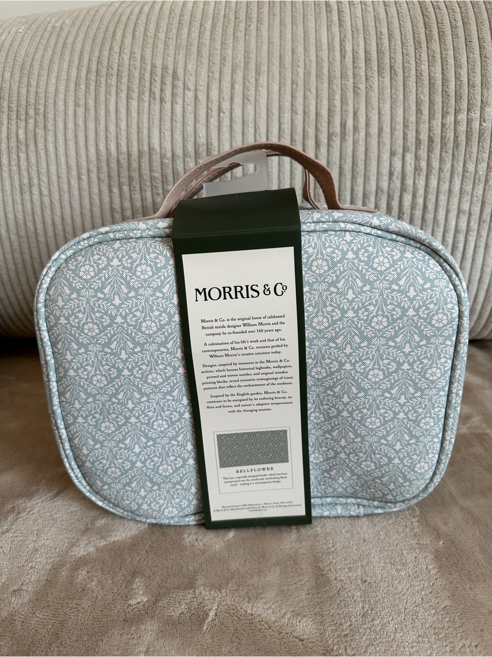 Morris & Co. William Morris Light Blue Floral Travel Bag